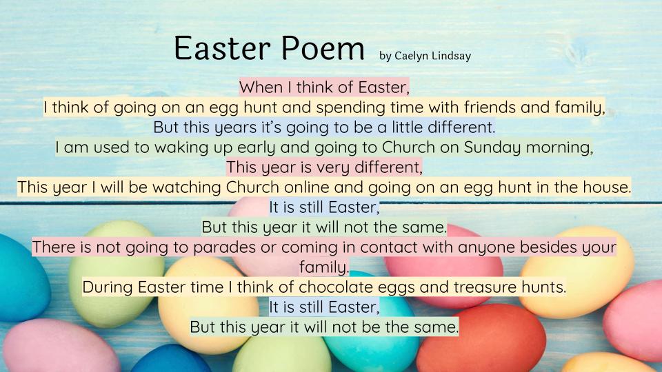 Easter Poems - Academy of Our Lady of Mount Carmel